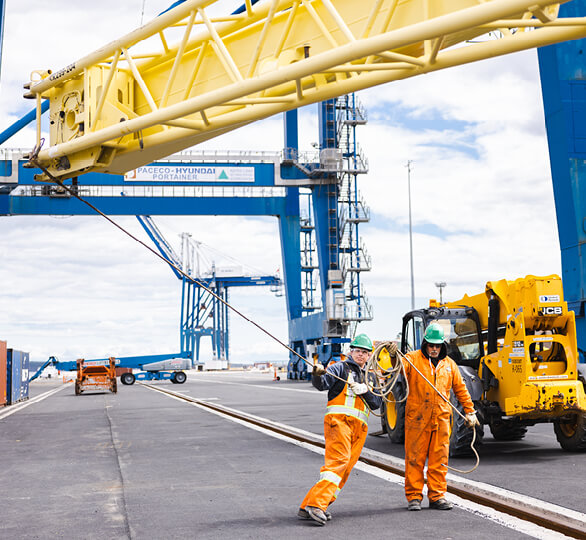 Outdoor crane disassembly at Port Saint John